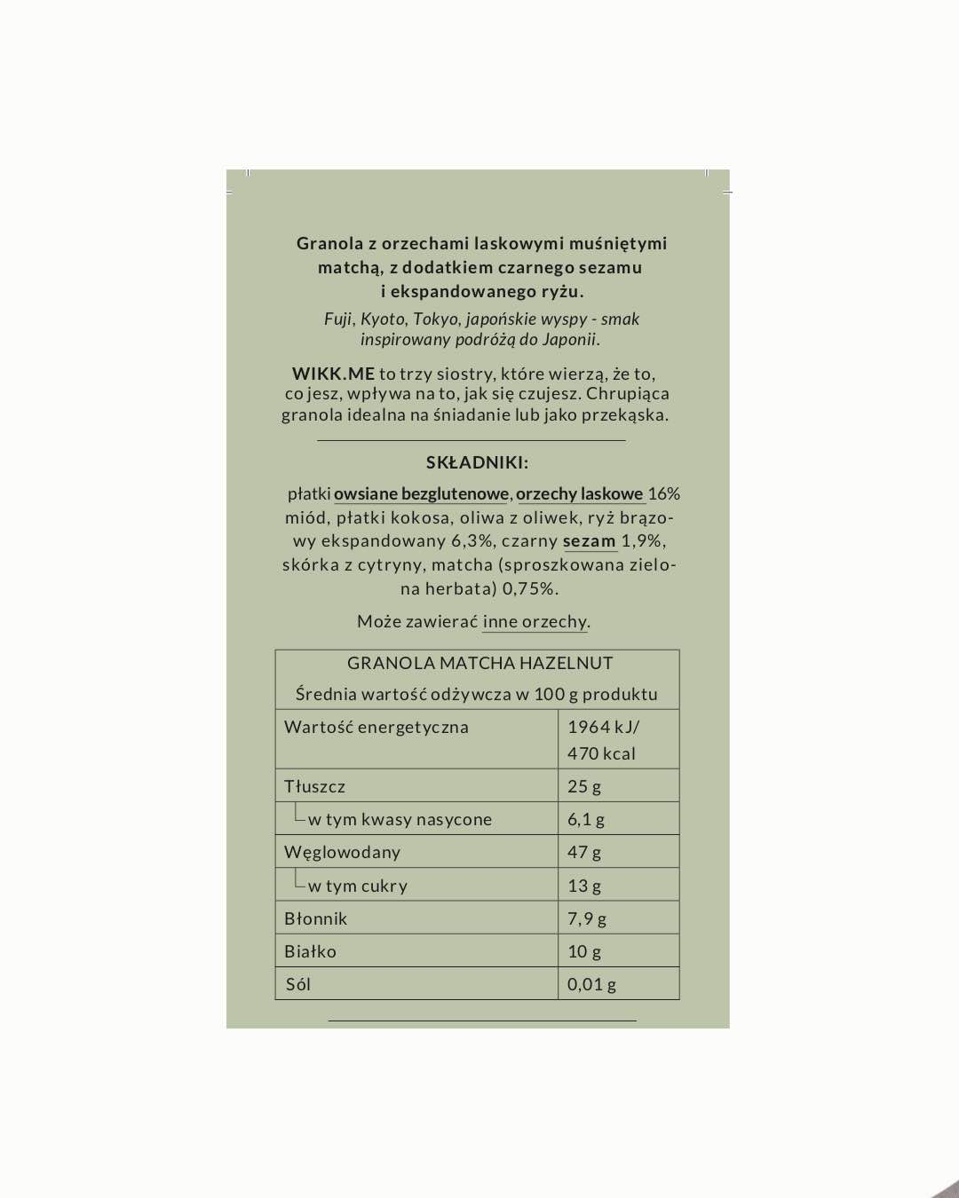 wartości odzywcze granola