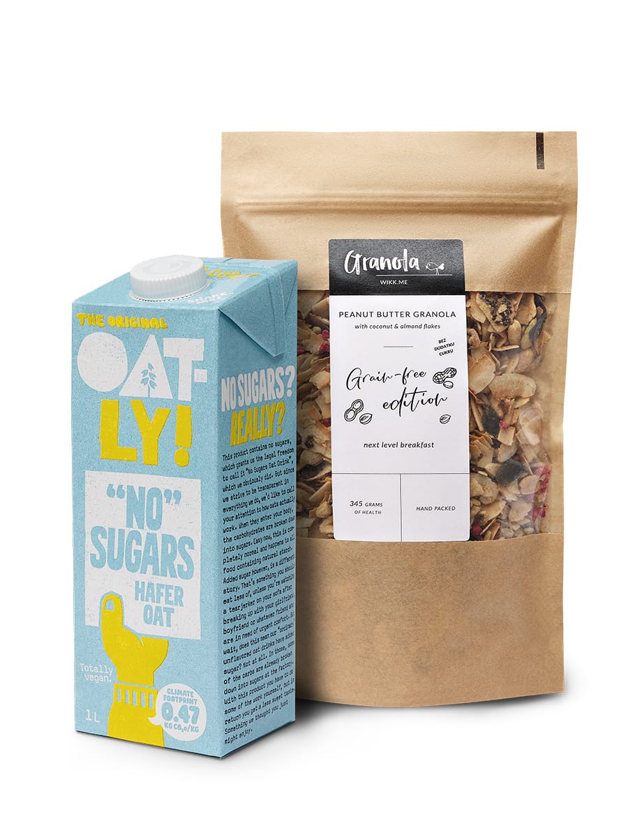 paczka granoli bez cukru i mleko bez cukru