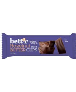 Pralinki wypełnione masłem orzechowym Bio – Bett’r Bio HAZELNUT CREAM CUPS BIO 3x13g - Wikk.me