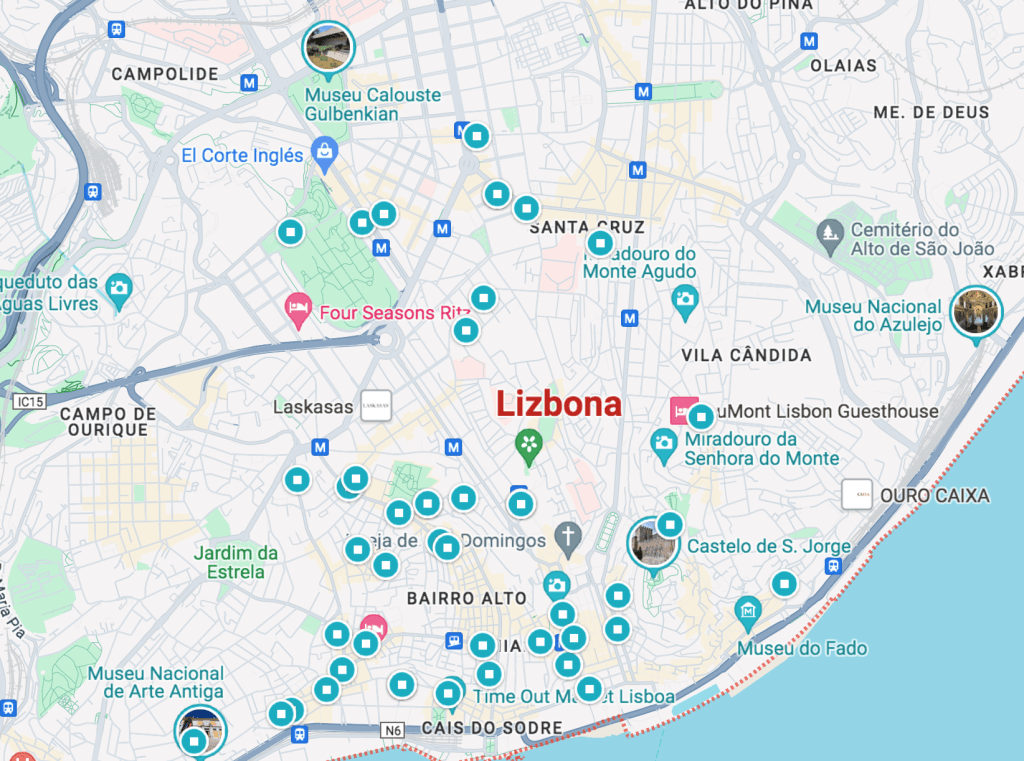 Plan Portugalii Lizbona i okolice