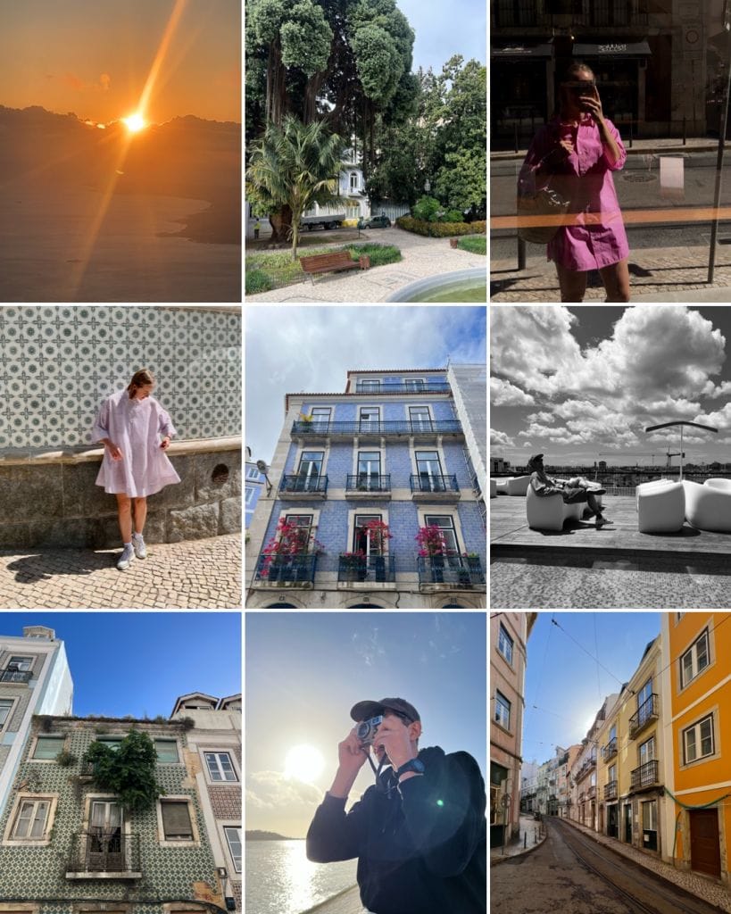 Urlop w Lizbonie – kolaż ujęć ze zwiedzania