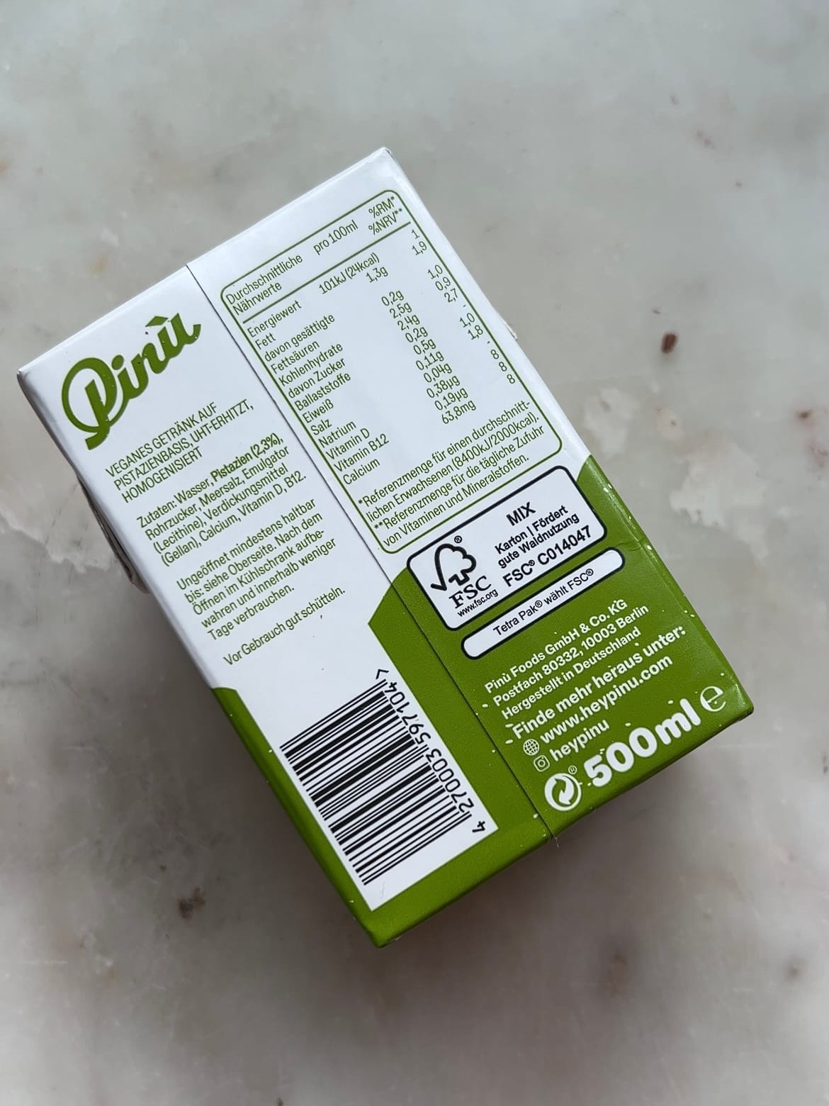 napój / mleko roślinne pistacjowe w kartoniku 500 ml