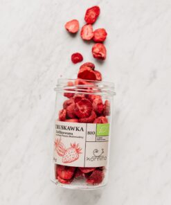 truskawka liofilizowana w plastrach BIO w słoiku