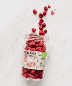 malina liofilizowana cała BIO w słoiku